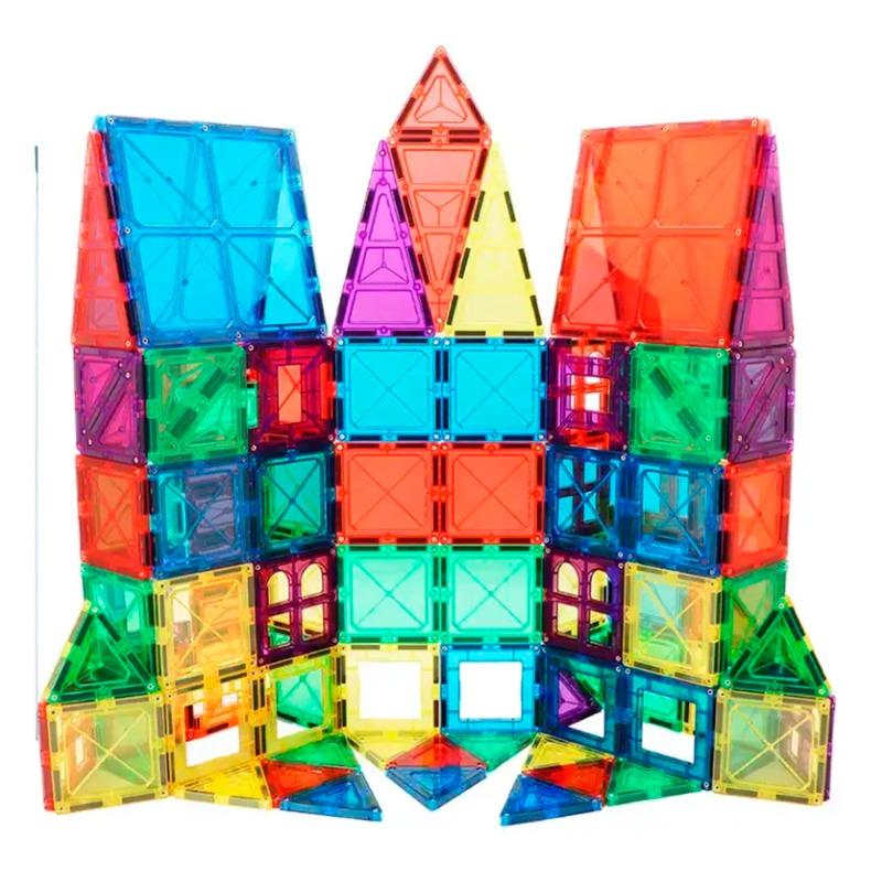 Wellooplay 3D Magnetic Tiles Building Blocks - 100 Pcs