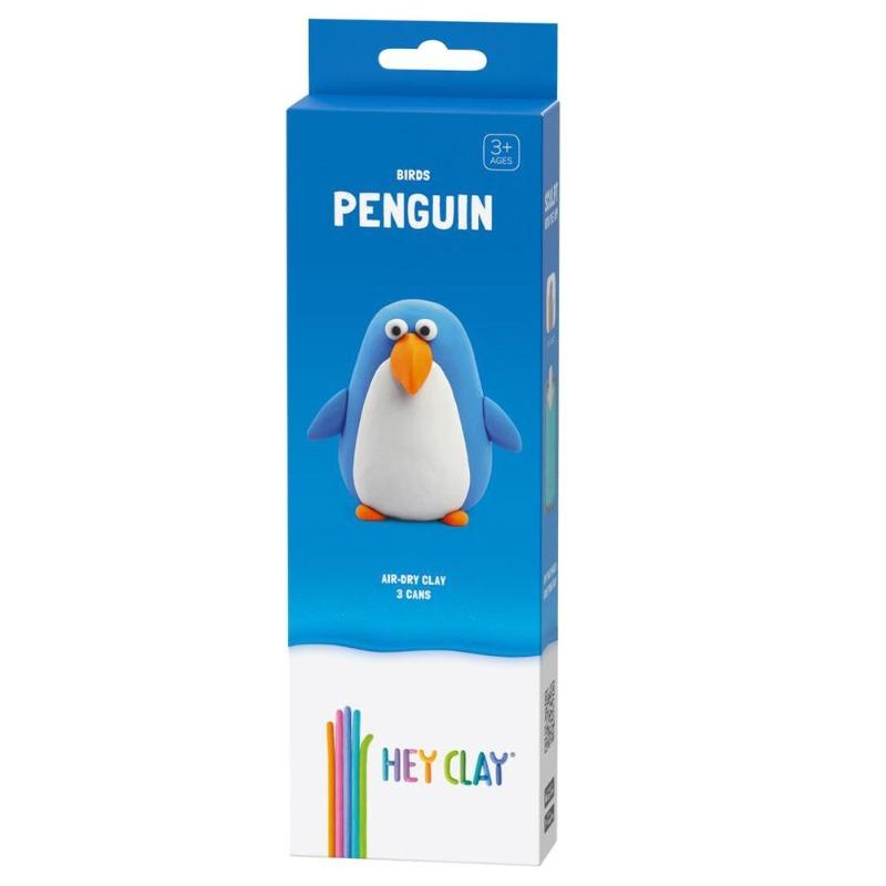 Hey Clay DIY Penguin Plastic Modelling Air Dry Clay Kit - 3pcs