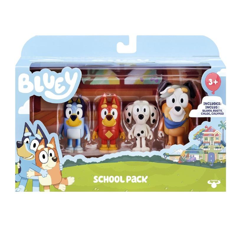 Bluey and Friends Poseable School 4-pack
