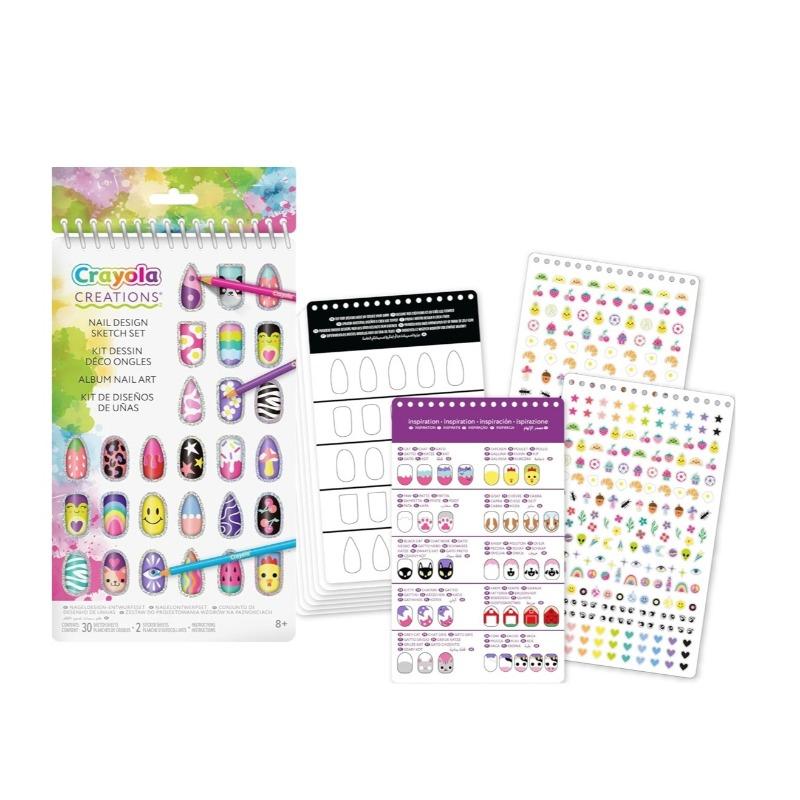 كرايولا - مجموعة تصميم الأظافر كرايولا مع الملصقات 30 ملصق