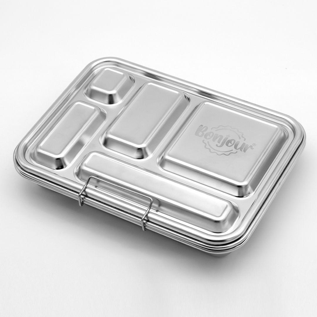 Bonjour Stainless Steel Lunch Box - Green Inside