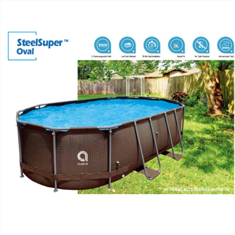 بيست واي - مجموعة حمام سباحة بيضاوي 7.32م × 3.66م × 1.32م