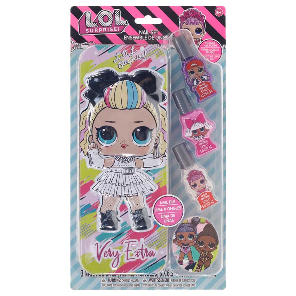 L.O.L Surprise - 3pcs Nail Polish and File With Pencil Case Tin