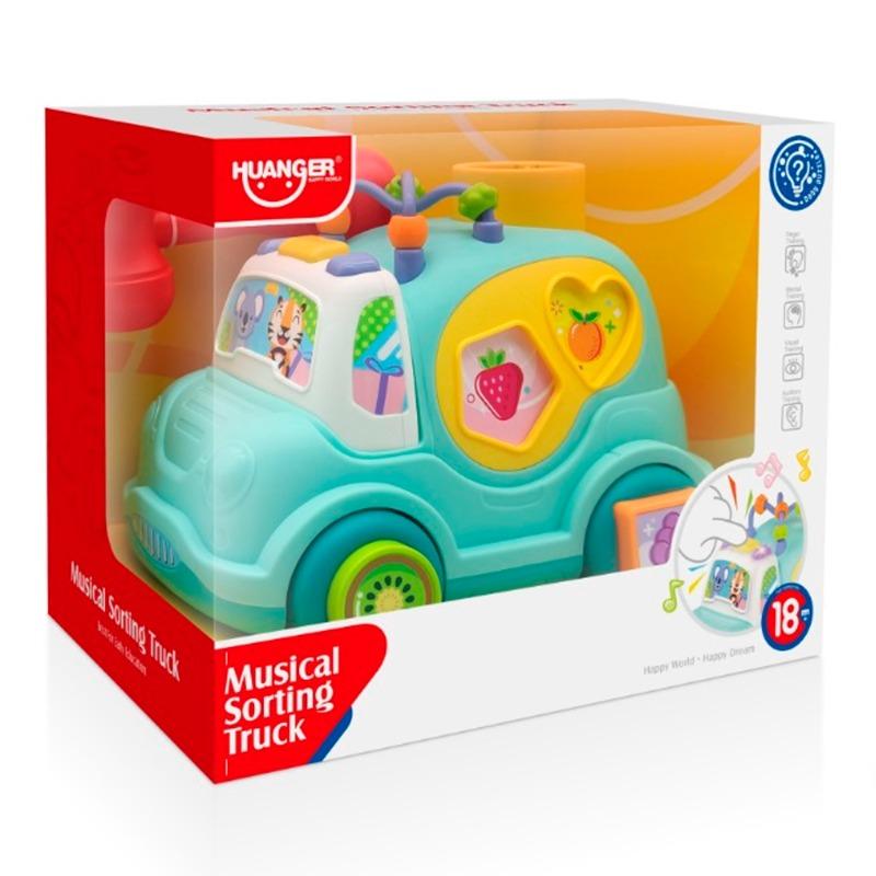 Huanger Cartoon Car with Lights and Music - Blue