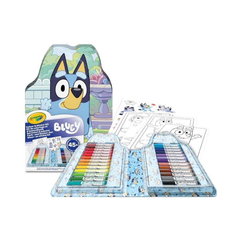 Crayola Bluey Colours And Stickers Case Set of Felt Tip Pens - 45 Pcs
