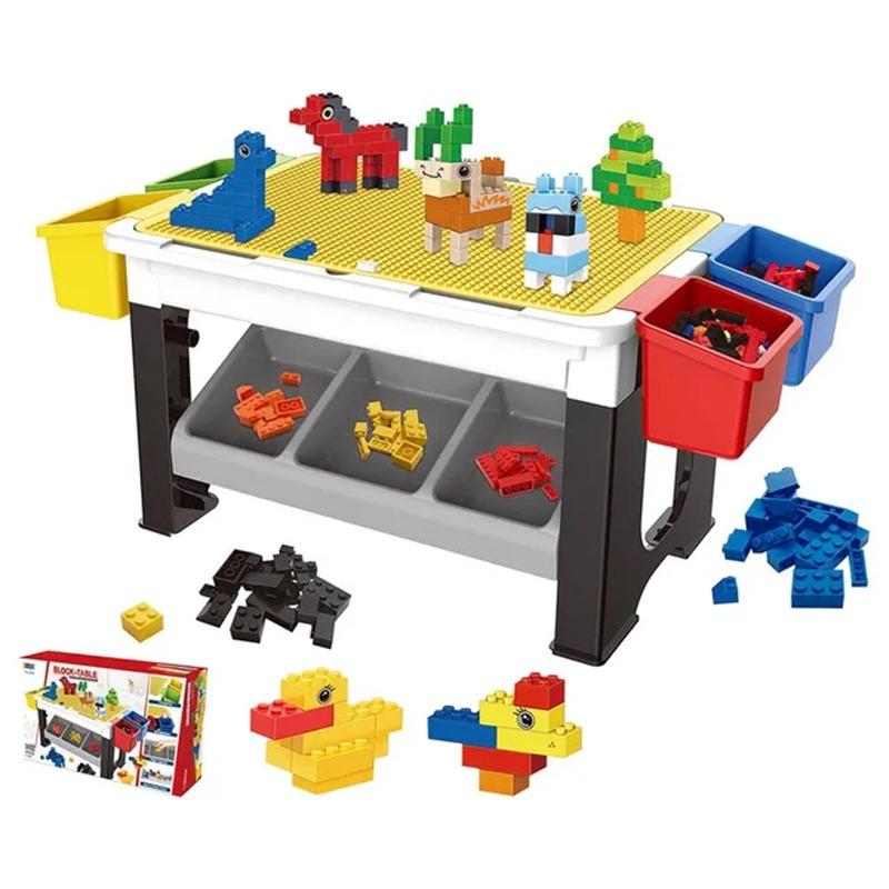 ليتل ستوري - طاولة الأنشطة 3 في 1 مع 300 مكعبات تركيب