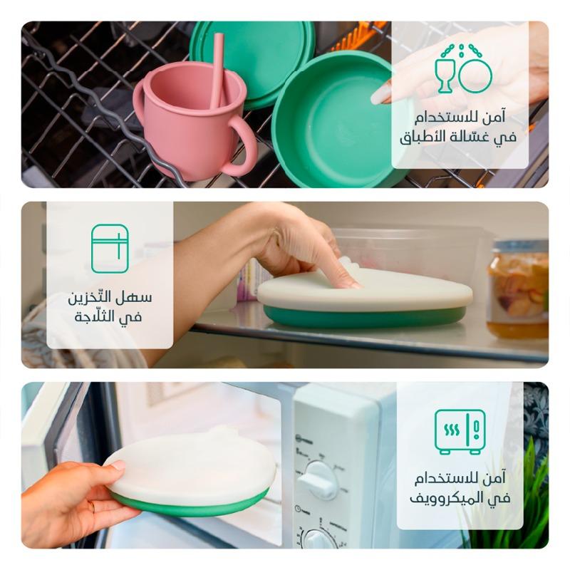 بيمبلي - مجموعة ادوات مائدة سيليكون 6 في 1 لون وردي