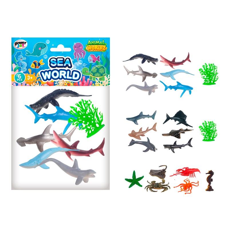 PowerJoy Marine Animal World 4 Inch - 6 Pieces