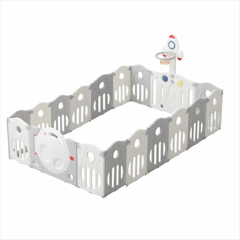 روضة لعب قابلة للطي مع حلقة كرة سلة مقاس 138* 170* 65 سم