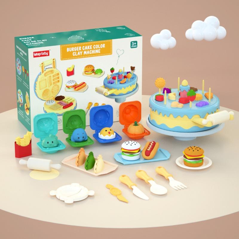 Cake and Hamburger Color Clay Machine Set