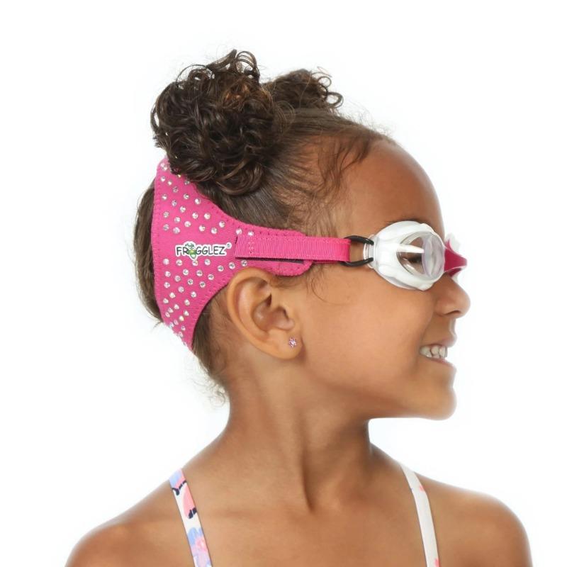 Frogglez Kids Swim Goggles - Glitter Pink Bling