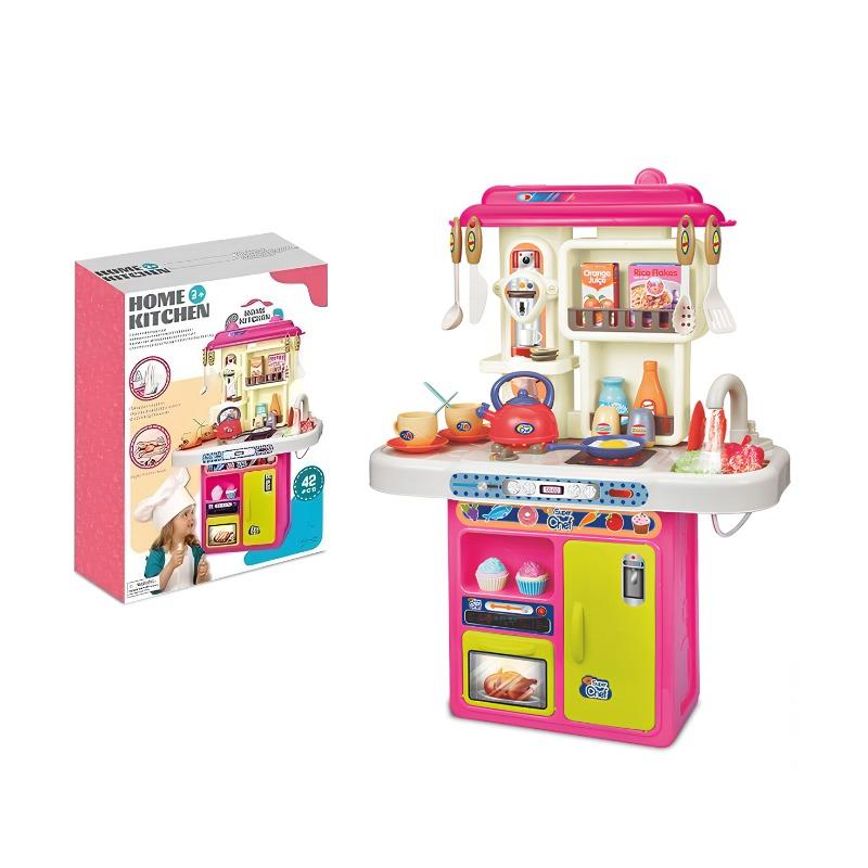 Spray Kitchen Set Pretend Toys With Accessories - Pink