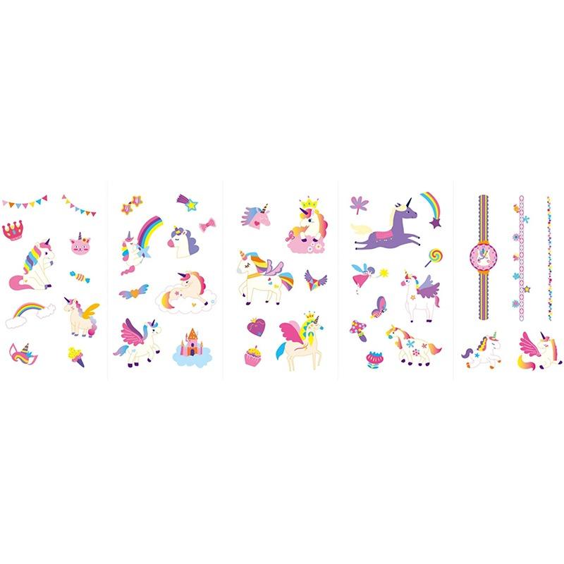 أفينير - مجموعة ملصقات التاتو وتزيين الأظافر بتصميم اليونيكورن