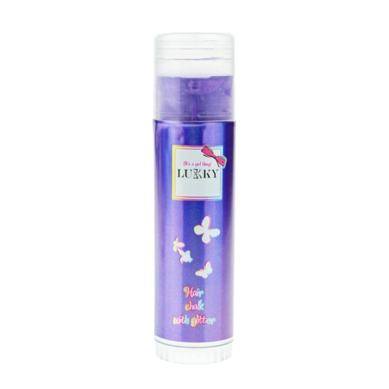 Lukky Hair Chalk With Glitter Raspberry Flavor Purple10 G