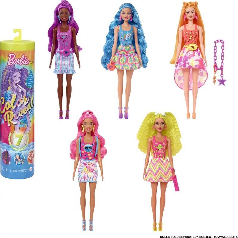 Barbie Color Reveal Doll With 7 Surprises Neon Tie-Dye Series - Assorted