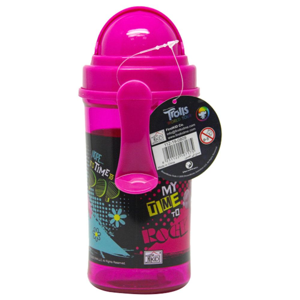 Trolls World Tour Water Bottle With Straw - Pink