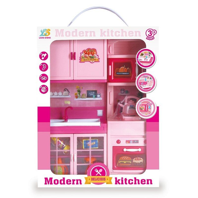 حزمة مجموعة لعب طاولة المطبخ + المطبخ الحديث حجم صغير