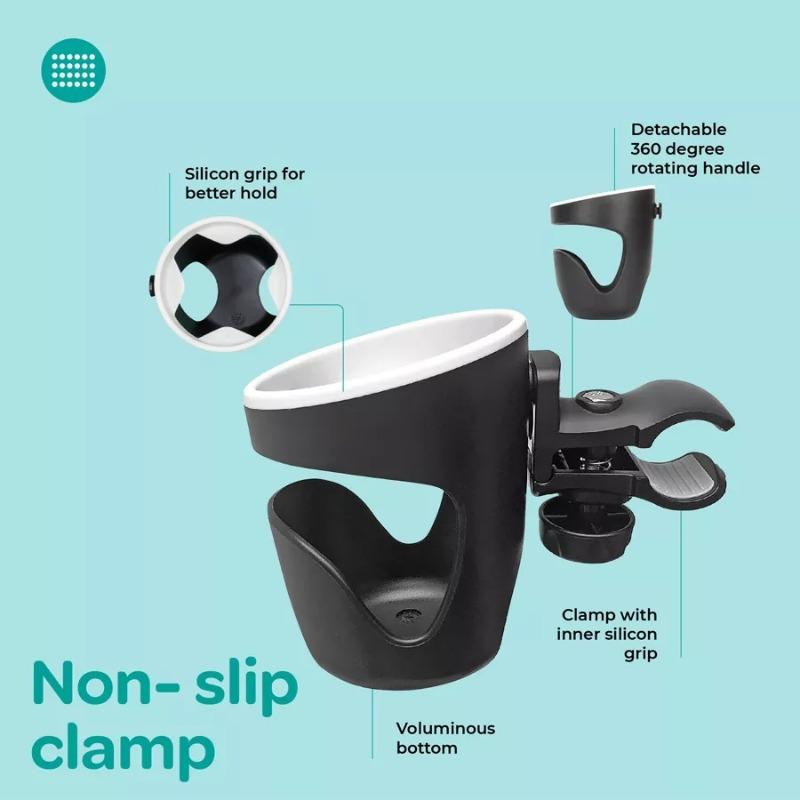 Moon Universal Cup Holder 360 Degree Rotating - Black