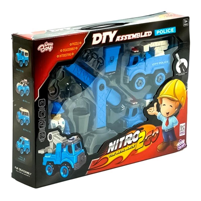 Nitro2Go Assembling Car Set Police - 11pcs