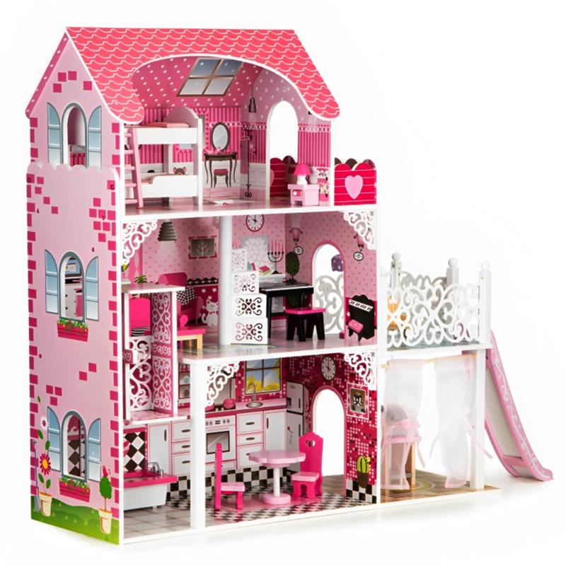 كيدلاند - مجموعة لعبة منزل الدمى الخشبي ديلوكس