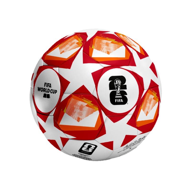 FIFA 2026 Red Stars Football Size 5 – White & Red PVC Ball