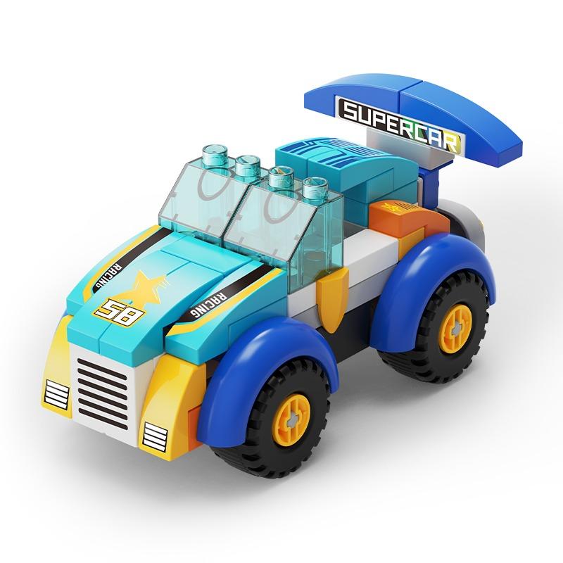 Feelo Urban Racing Supercar Building Blocks Set for Kids | 64-Piece