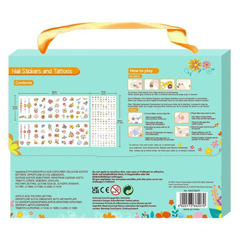 أفينير - مجموعة ملصقات التاتو وتزيين الأظافر بتصميم الزهور