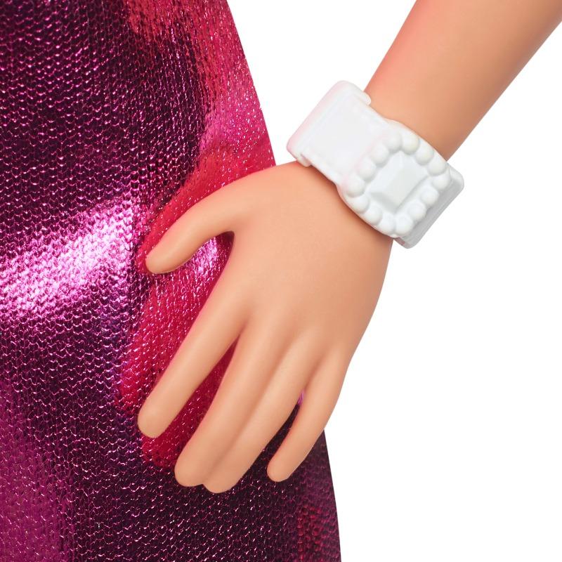 Barbie Fashionistas Doll with Blond Hair and Metallic Pink Minidress