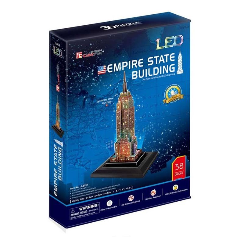 Cubic Fun - Empire State Building 3D Puzzle with LED 38 Pieces