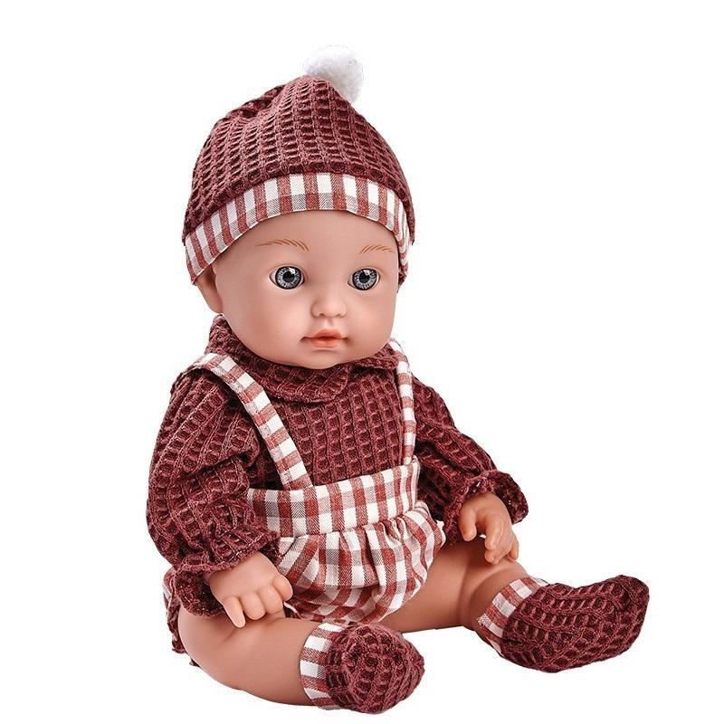 واندر لونج - دمية الطفل الصغير 12 إنش بفستان بني