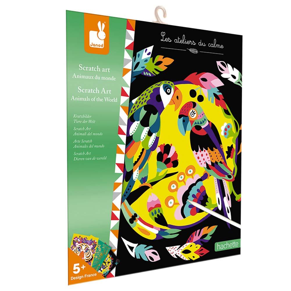 Janod Scratch Art Animals Of The World