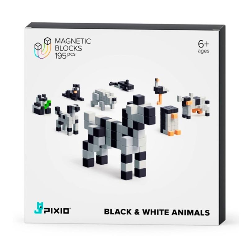 PIXIO Black And White Animals - 195 Magnetic blocks