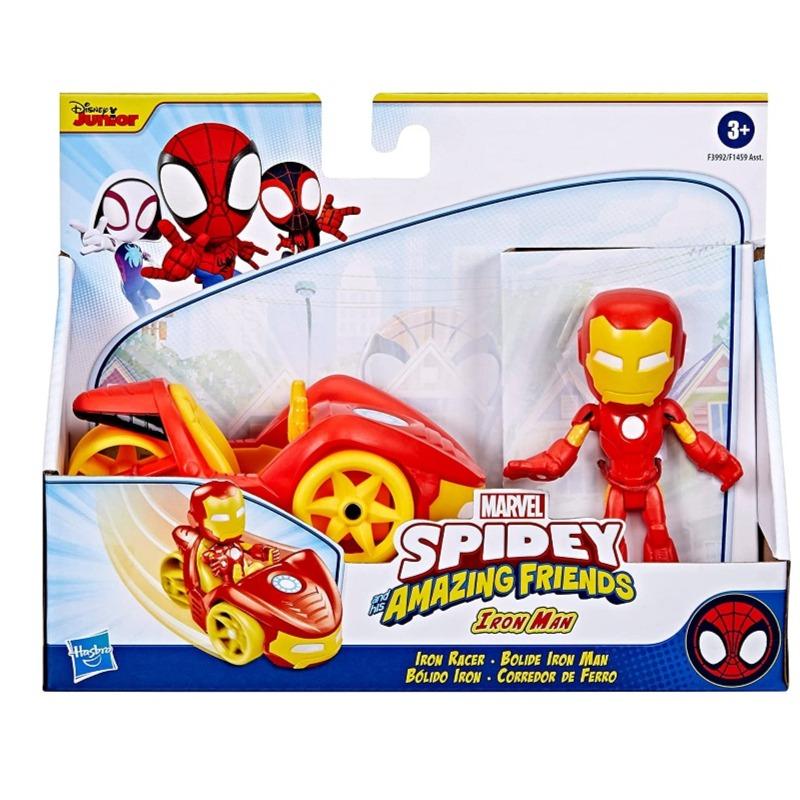 Marvel Spidey and Iron Man Action Figure and Iron Racer Vehicle
