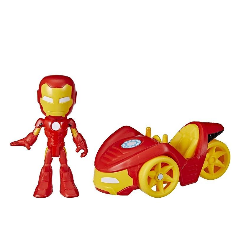 Marvel Spidey and Iron Man Action Figure and Iron Racer Vehicle