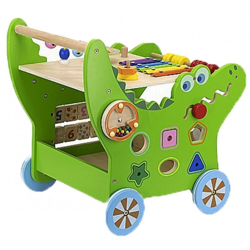 VIGA Wooden Activity Walker - Crocodile