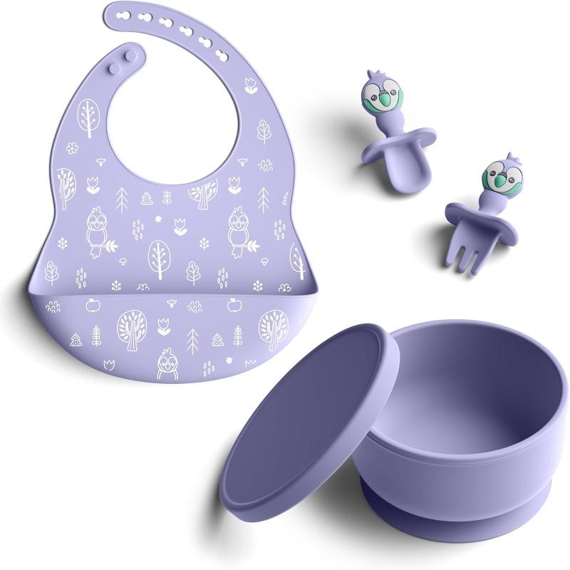Bimbly Silicone Feeding Set 5 in 1 Purple
