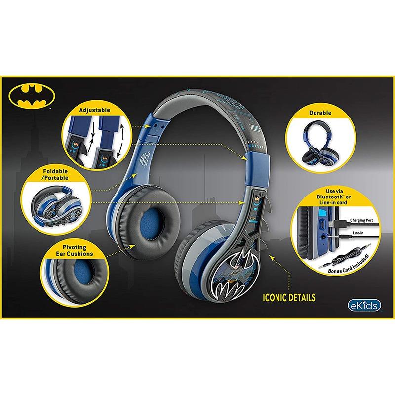 Kiddesigns Batman Kid Safe Wireless Bluetooth Headphone