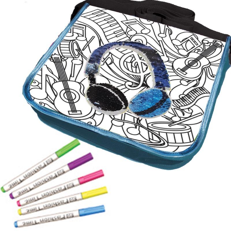 فاشن تايم - مجموعة تلوين حقيبة ماسنجر بترتر ذو وجهين