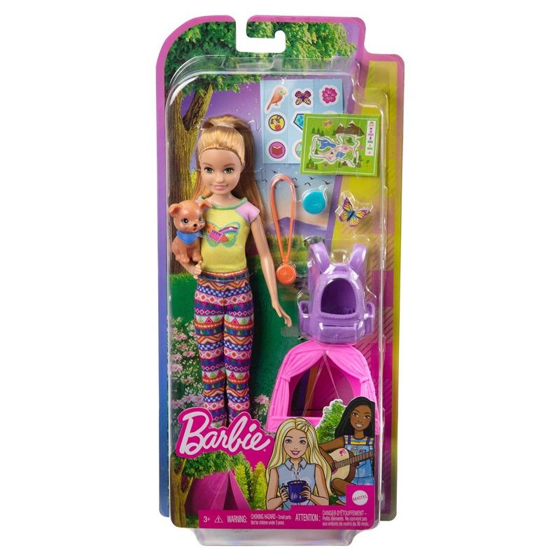 باربي - دمية التخييم ستايسي مع الجرو