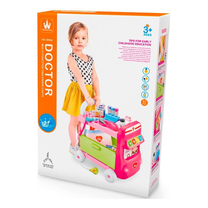 مجموعة لعب عربة الطبيب - 37 قطعة