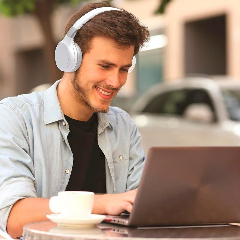 ليكسي بوك - سماعات راس بلوتوث 2 في 1 قابلة للطي لون أبيض