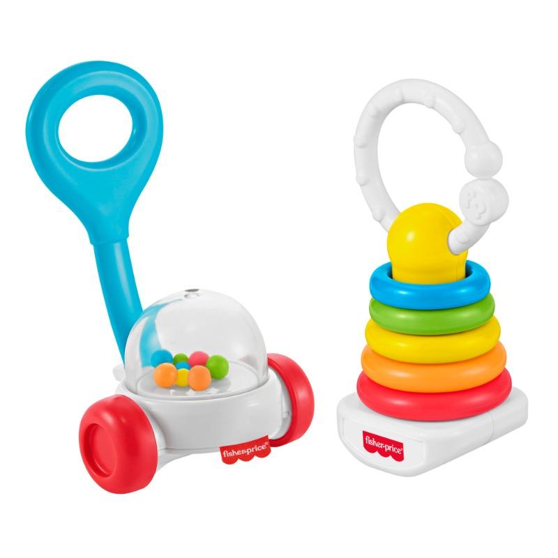 Fisher-Price Newborn Classics 2-Pack Rattle & Teether Set – Sensory Development Toys