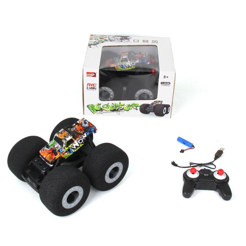 سيارة ستانت عجلات اسفنجية بجهاز تحكم عن بعد - متعدد الألوان