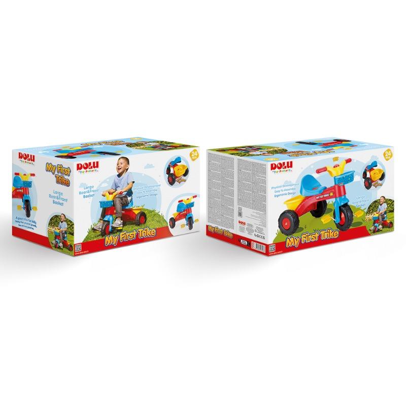 دولو - دراجة 3 عجلات للأطفال مع مقبض دفع