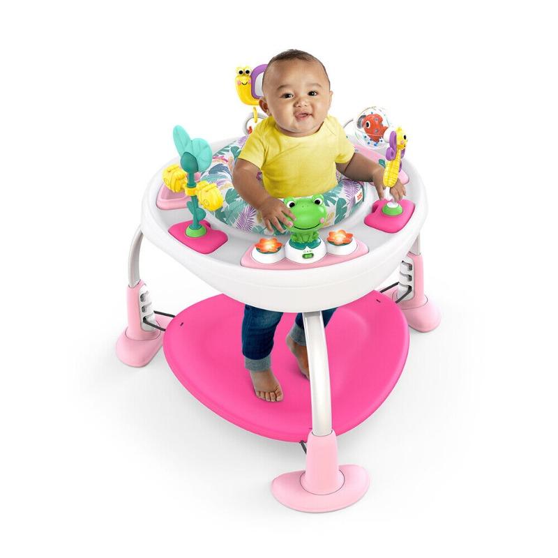 Bright Starts Baby 2 In 1 Activity Center Jumper ِAnd Table - Pink