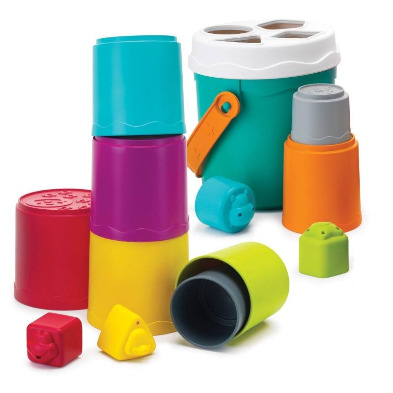 Infantino Shape Sorting Stack N Nest Buckets 10pcs