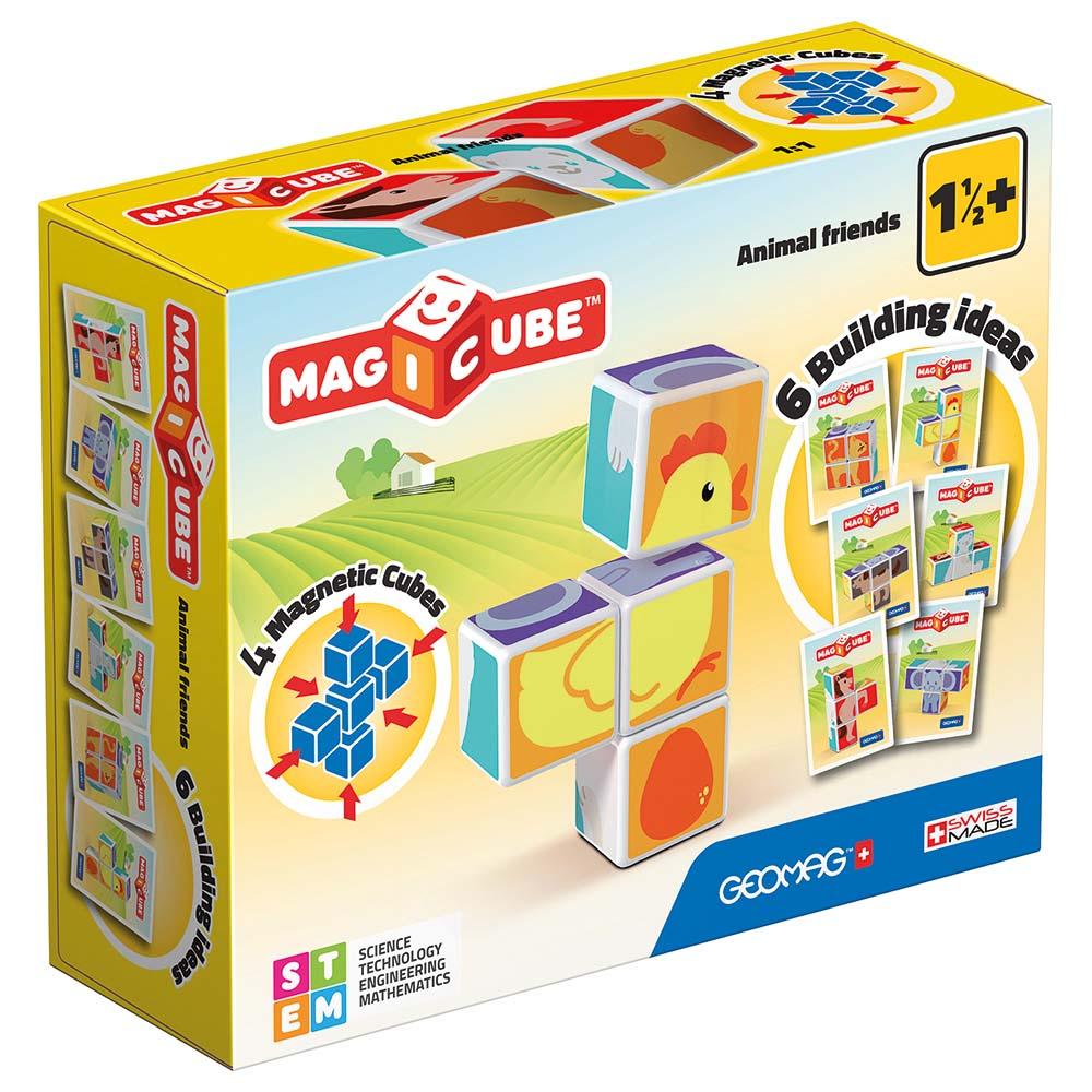 Geomag Magicube Printed Animals Friends And Card