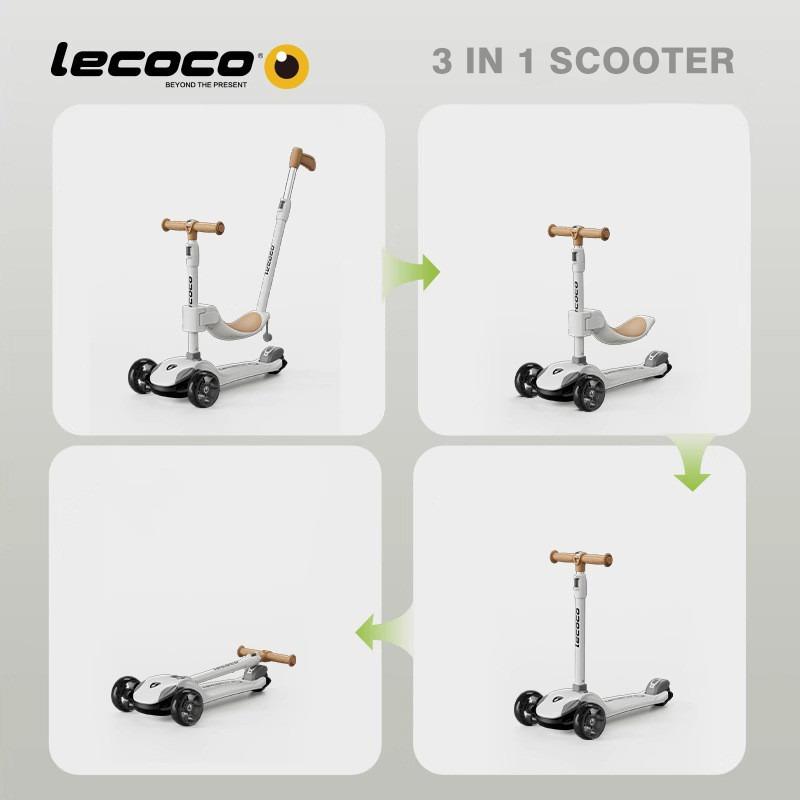 Lecoco 3 in 1 Scooter - Brown