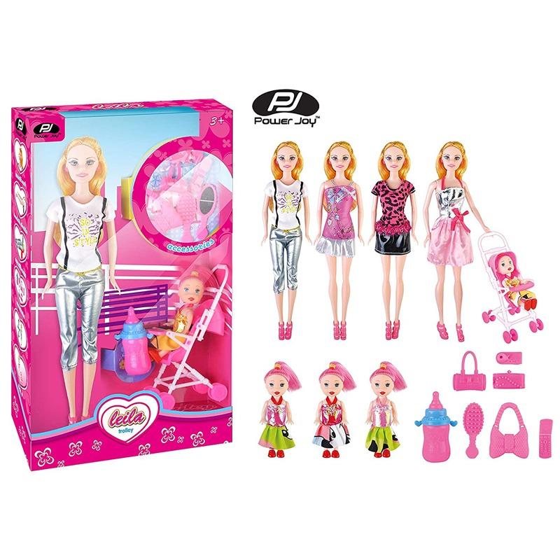 باور جوي ليلى- طقم ترولي 3 في 1- بألوان متنوعة