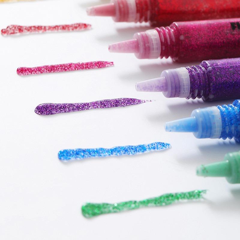 Lebze Monaco Fluorescent Glitter Glue 8 Colors Washable